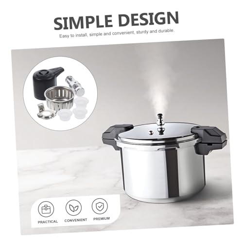 Set de repuestos para olla a presión con válvula de liberación de vapor y cubierta anti-bloqueo, material plástico y acero inoxidable miniatura 5
