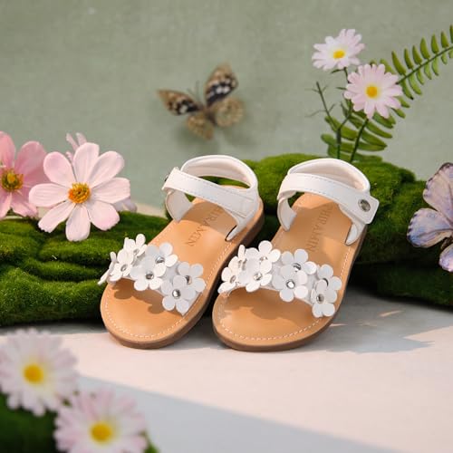 Image of PHIRAMIN Toddler Flower Girl Sandals - Girl Dress Shoes Toddler Little Kid Wedding Party