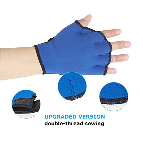 MEKOTSK 1 Pair Swim Training Gloves for Helping Upper Body Resistance, Aqua Fit Swim Webbed Gloves for Men Women Adult Children (Medium, Rose)