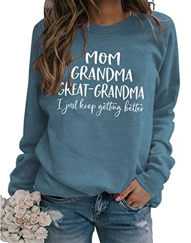 Womens Great Grandma Sweatshirt Fleece Lined Crewneck Long Sleeve Gigi Gift Inspirational Saying Tops