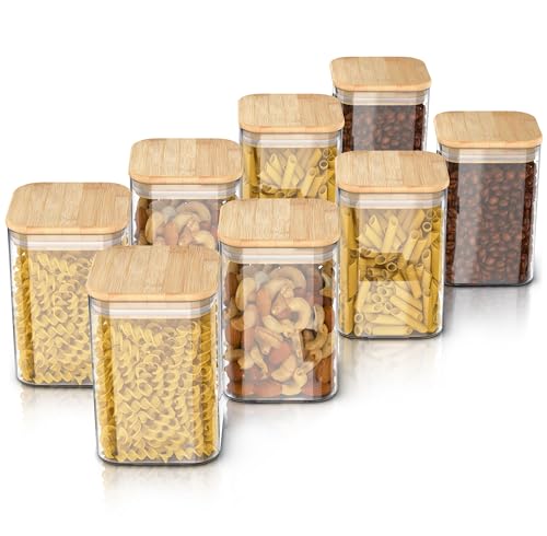 Arendo - Vorratsgläser mit Deckel 1200ml - 8er Set - Behälter aus Glas – hitzebeständig… – Ansicht 1