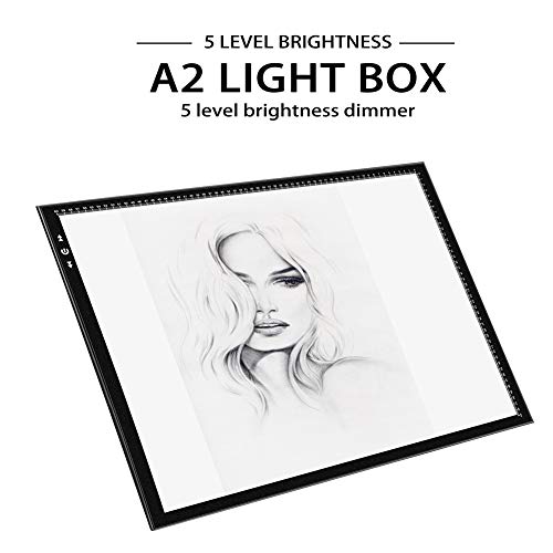 A2 Light Box Light Pad Aluminium Frame Super Thin 5mm/0.2inches Touch Dimmer 20W