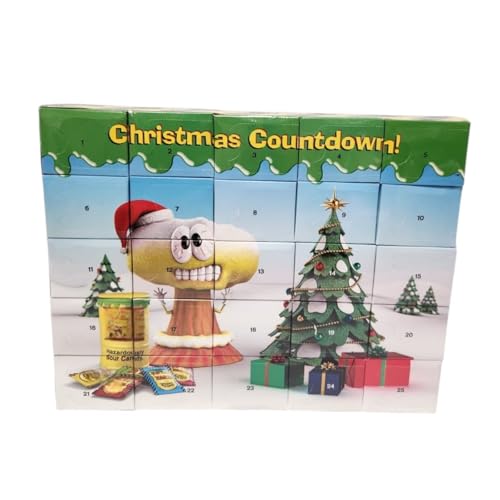 Image of Sour Candy Advent Calendar 75g – 24-Day Countdown Box with Assorted Extreme Sour Sweets Fun Novelty Gift for Kids and Adults Christmas Treat Calendar