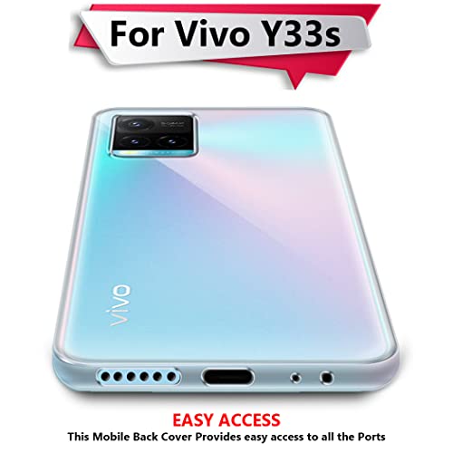 Image of Fashionury Crystal Clear Case for Vivo Y33s / Y33T / Y21 / Y21s | Yellowing Resistance | Transparent TPU Silicone | Raised Camera Lips | Slim Transparent Cover