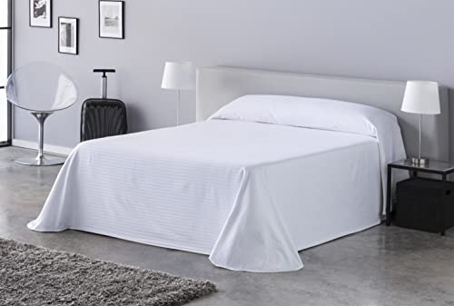 DHESTIA HOME - Colcha Fina de Cutí Rayas Hotel - Blanco, LITERA 90