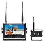 Haloview MC7101 Digital Wireless Backup Camera System Kit 7'' LCD Reversing Monitor and IP69K Waterproof Rear View Camera Built in DVR For Truck/Trailer/Bus/RV/Pickups/Camper/Van/Farm Machine Car