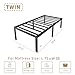 HOBINCHE 14 Inch Metal Twin Bed Frame No Box Spring Needed - Easy Assembly Heavy Duty Noise Free Narrow Bedframes - Single Black Basic Non Squeak Steel Slats Platform with Storage