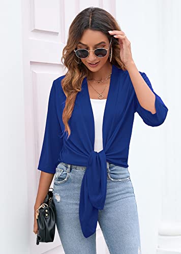 Image of Heymoments Women's Lightweight Open Front Cardigans 3 /4 Sleeve Casual Soft Drape Fall Cardigan S-2XL