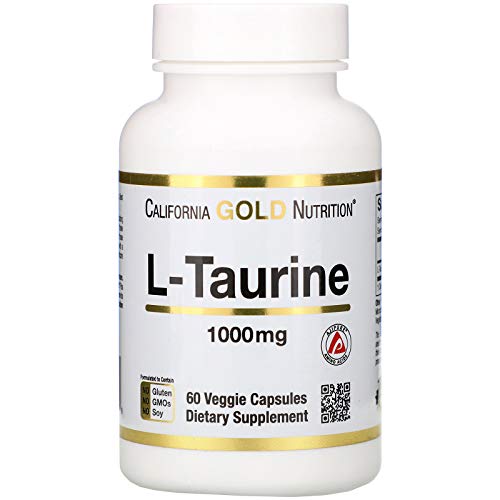 California Gold Nutrition L-Taurine, 1,000 mg, 60 Veggie Capsules