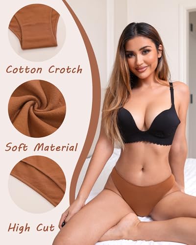 6 Pack Cotton Underwear for Women Low Rise Bikini High Cut Breathbale Sexy Hipster Cheeky Womens Panties S-XL2