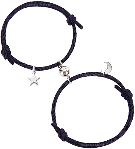Image of Young & Forever Gift Fashion Long Distance Touch Gold Silver Rose Gold Couples Friendship Best Friend hand Couple matching Mens Magnetic Magnet bracelets for Women /Girls Silver bracelet for Men /Boys