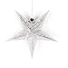Produktbild 3D hohler Stern Pentagram-Papierlaterne-Lampenschirm-Decken-hängende Dekorationen für Weihnachtsfeier - 30Cm Silber
