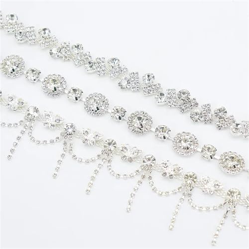 Chaîne de strass ronde en fleur pour couture de vêtements - 8