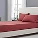 mixinni 100% Long Staple Natural Cotton Soft Solid Coral Fitted Sheet Bed Sheet Set 15