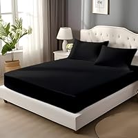 EverSoft Bedding 100% Egyptian Cotton Single Size Fitted Sheet 400 Thread Count 25cm Bed Sheets Deep Pocket Soft Breathable Comfy & Hotel Quality Mattress Cover