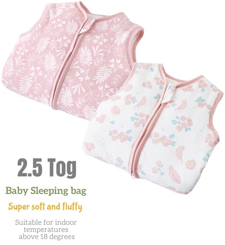 Chilsuessy Baby Schlafsack mit Füßen 2er Pack 2.5 Tog Kinder Winter Schlafsack Soft Baumwolle Baby Schlafsack mit Beinen… – Ansicht 2
