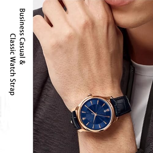Image of Quick Release Genuine Leather Deployment Watch Band Italian Alligator Grain Embossed Calfskin Leather 14mm to 24mm Luxury Business Casual Universal Replacement Strap Men Women