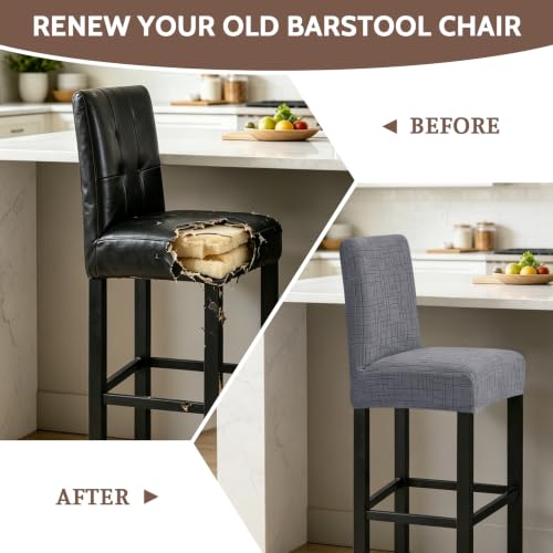 Image of FUANGUI Bar Stool Covers Set of 4, Stretch Bar Stool Seat Covers