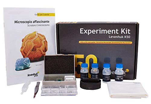 Levenhuk K50 Kit de Laboratorio Doméstico para Microbiología con Guía de Experimentos Educativos Ilustrada a Todo Color, Muestras Preparadas y Herramientas Científicas (IT)