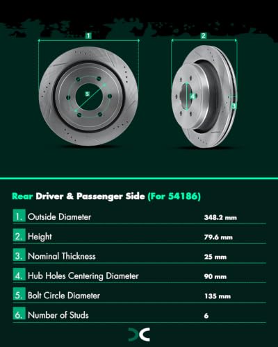 Image of SCITOO Rear Brake Rotors 2x Drilled & Slotted Brakes Rotor:54186