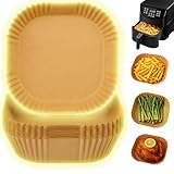 Papel Freidora Aire Premium 100 unidades Antiadherente y Ecológico, Papel Air Fryer Cuadrado o Redondo apto para Cosori, Cecotec, Ninja, Papel Horno Sin Tóxicos, Accesorios Airfryer