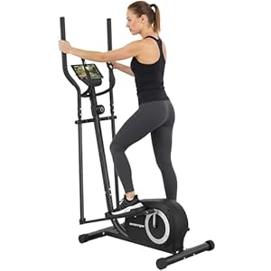 SPORTNOW Elliptical Cross Trainer for Home, Quiet Magnetic Elliptical Machine with Bluetooth, App Compatible, 8-Level Adjustable Resistance, LCD Monitor & Pulse Sensor, Wheels, 120KG Load Capacity