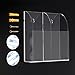 Hipiwe Wall Mount Remote Control Holder Clear Acrylic Media Organizer Storage Box Coffee Table and Nightstand Convenient Remote Control Caddy (Two Compartments)