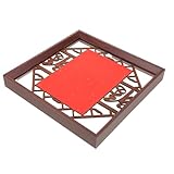 Gatuida Marco de Fotos Rectangular de Madera 30X30 CM Caligrafía China Papel Rojo Dorado Soporte Doble Cara para Postales y Decoración Artística de Escritorio