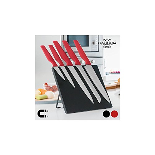 Cuchillos con Soporte Magnético Bravissima Kitchen (6 piezas)