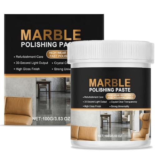 Marble Polishing Paste Kit 100g – Restores Shine & Removes Scratches, Water Stains | Stone Polish, Sealer & Protector for Countertops, Floors, Walls,Provides Water, Fingerprint Resistance