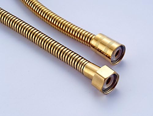 1.5m Gold Stainless Steel Antique Brass Shower Hose Replacement Hand Spray Pipe (Gold)