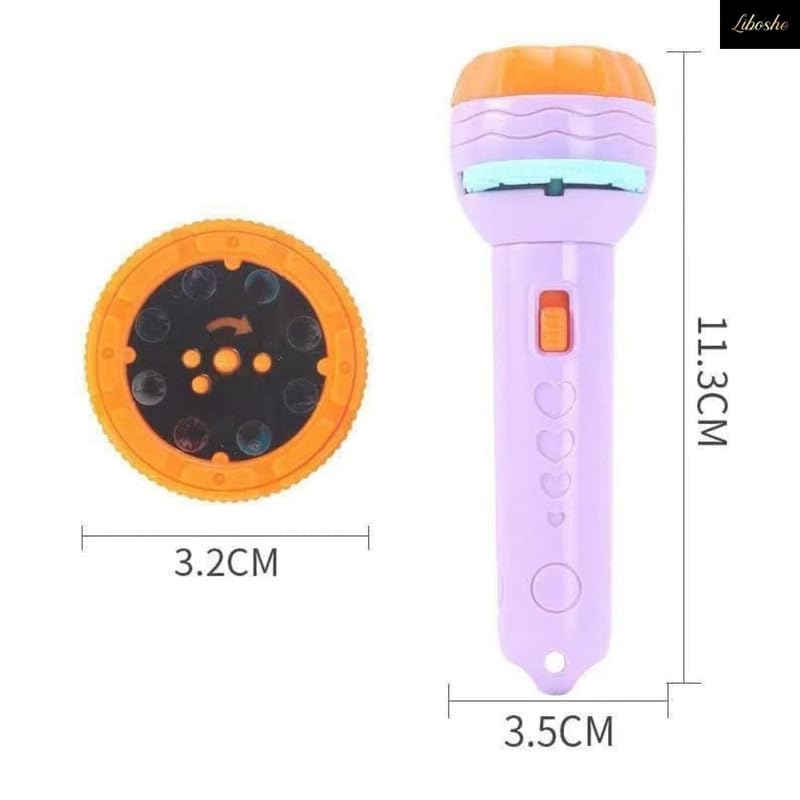 Image of Mini Slide Projector Torch for Kids with Animal Patterns【6 Slides with 48 Projections】 for Flashlight & Bedtime Stories for Children【Pack of 1】