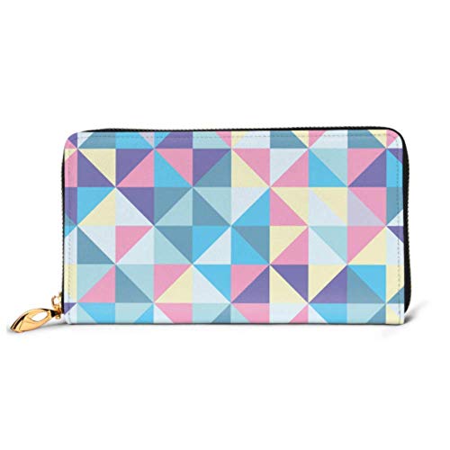 Preisvergleich Produktbild JHGFG Mode Handtasche Reißverschluss Brieftasche Abstraktes Muster Dreieck Muster Telefon Kupplung Geldbörse Abendkupplung Blockieren Leder Brieftasche Multi Card Organizer