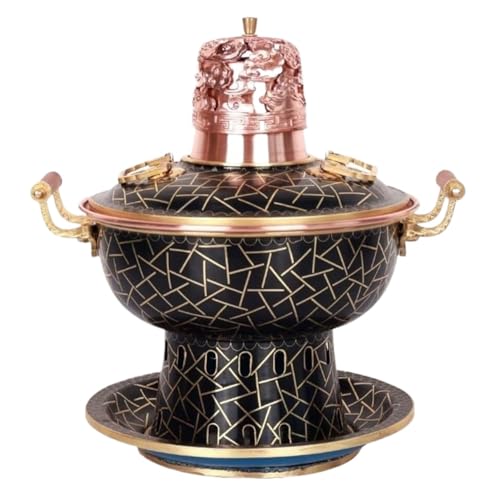 Olla china para hot pot de cobre puro 22cm negro miniatura 1
