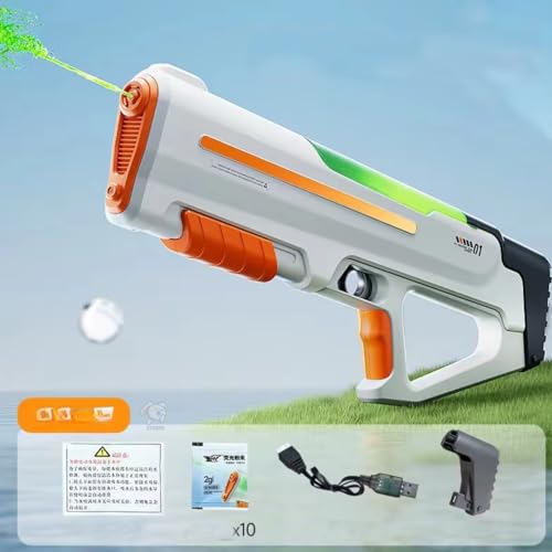 Image of Storio Rechargeable Electric Automatic Big Powerful Holi Pichkari Water Gun Toy for Kids with Luminous Light | 600ML Inbuilt Storage | Upto 30Ft Range |High Pressure Mechanism
