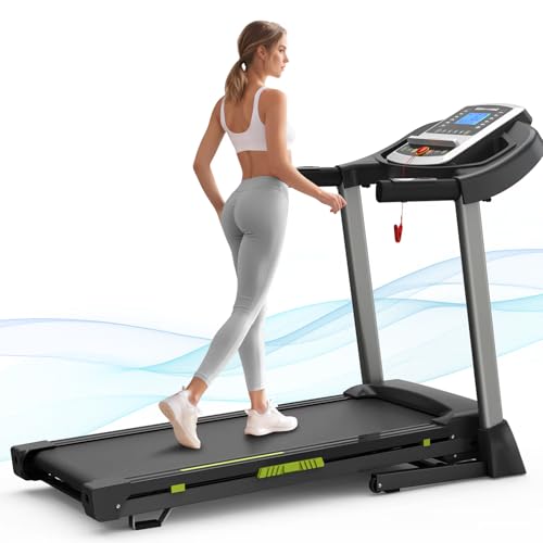 Image of Compact Foldable Home Treadmill: Max 7.5MPH, 8 Shock Absorbers, 41.3x16.5 inch Running Area, 12 Programs