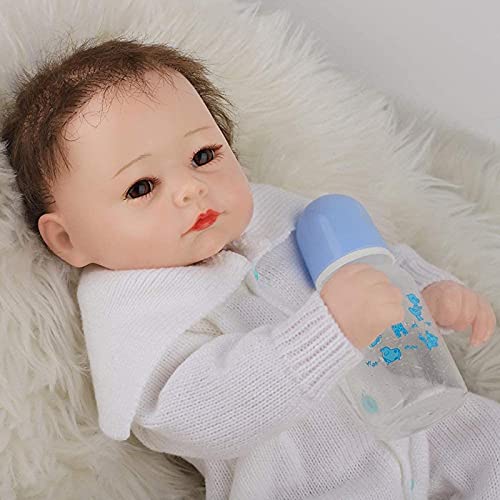 MWKL 50cm Nette Reborn Puppe Vollsilikon Körper Wiedergeburt Puppe 20 Zoll Lebensechte Realistische Badebare Reborn… – Bild 5