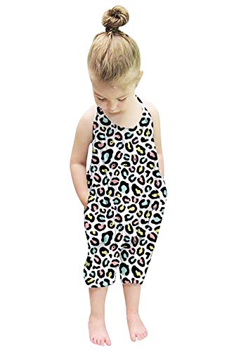 Image of Lindanina Baby Backless Strap Slouch Jumpsuit for Toddler Girls Cute Harem Halter Romper Pants with Pockets