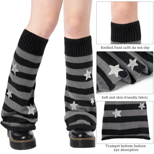 Moon Wood Leg Warmers for Girls Women Kawaii Harajuku Leg Warmers Cute Knitted Leg Warmer Goth Lolita3
