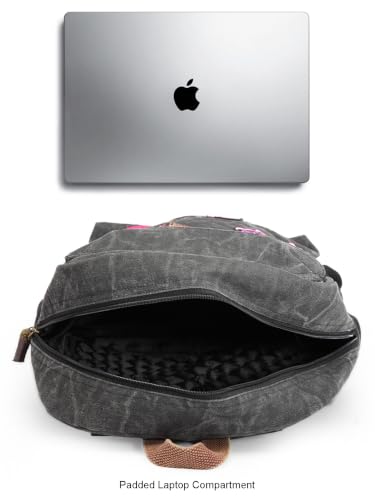 Image of The House of tara Canvas Laptop Backpack for Men & Women 16 Liters | Casual Bag with Waterproof Inner Lining & Laptop Compartment (fits up to 15.6 Inch) | Suitable for College & Travel (Black)