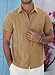 TUREFACE Men's Summer Cuba Guayabera Shirts Khaki Short Sleeve Button Up Lightweight Casual Vacation Beach Shirts