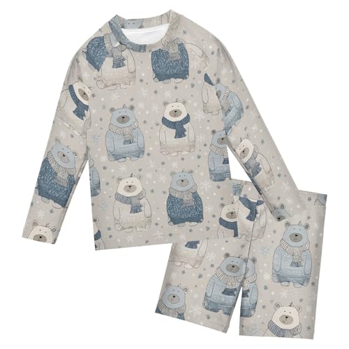 Traje de baño de 2 piezas con manga larga para niños ideal para vacaciones y piscina