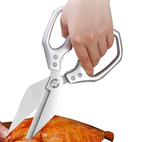 Nudorpn Tijeras de cocina – Tijeras de carne de acero inoxidable | Tijeras de cocina resistentes para carne, aves de corral, alimentos, papel para cortar ensaladas, preparación del hogar