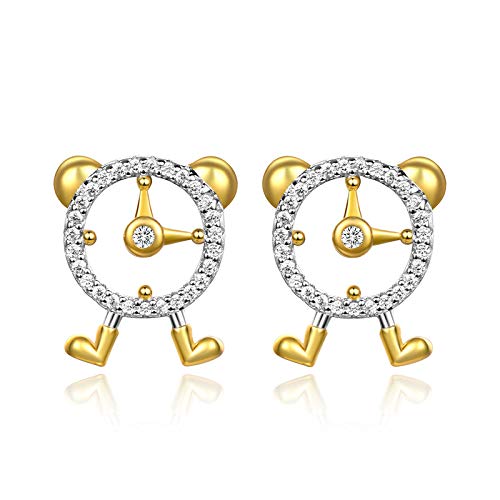 Preisvergleich Produktbild 925 sterling silber ohrringe hypoallergene kreative europäische und amerikanische wecker stil ohrringe damen sommer einfache mode ohrringe gold
