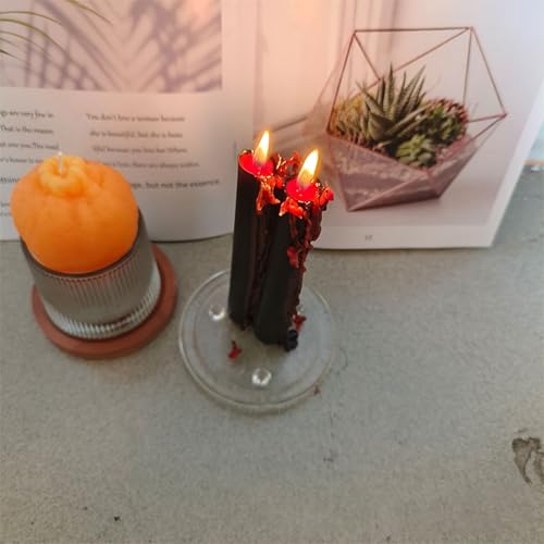 2 Pcs Clean Burn Halloween Candles for Dining Table Bedroom Party Basket - image 5