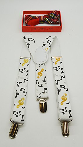 Cute Suspender and Red Stripe Pattern Bow Tie for Toddler Baby Boys Girls