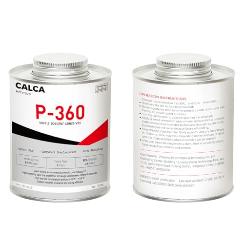 VORTRIDINO US Stock 24Pack Vinyls Solvent Adhesives P-360 Special Adhesive for Soft PVC, Leather, Metal Frames, PU, Canvas, Acrylic, Borderless Fonts Channel Letter