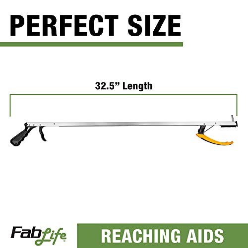 FabLife Reaching Aids for Mobility, Hip Replacement, Knee and Back Surgery, Rehabilitation, Physical Therapy, Recovery Daily Living Aid Grabber Magnetic Reacher Extended Reach with Easy Trigger , 32"