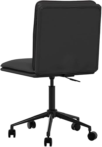 Miniatura 6 de Juego de sillas de comedor de piel sintética negra, sillas de cocina modernas de altura ajustable para mesa de comedor, asientos cómodos para sala