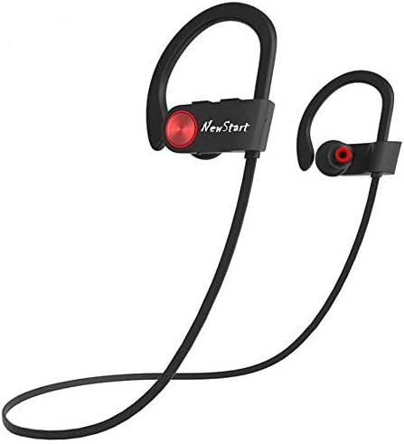 NewStart Bluetooth Sports Headphones,Best Wireless Sports Earphones w/Mic IPX7 Waterproof HD Stereo Sweatproof Earbuds for Gym and Running, CVC6.0 Noise Reduction,up to 8 Hours Working time.(Black)